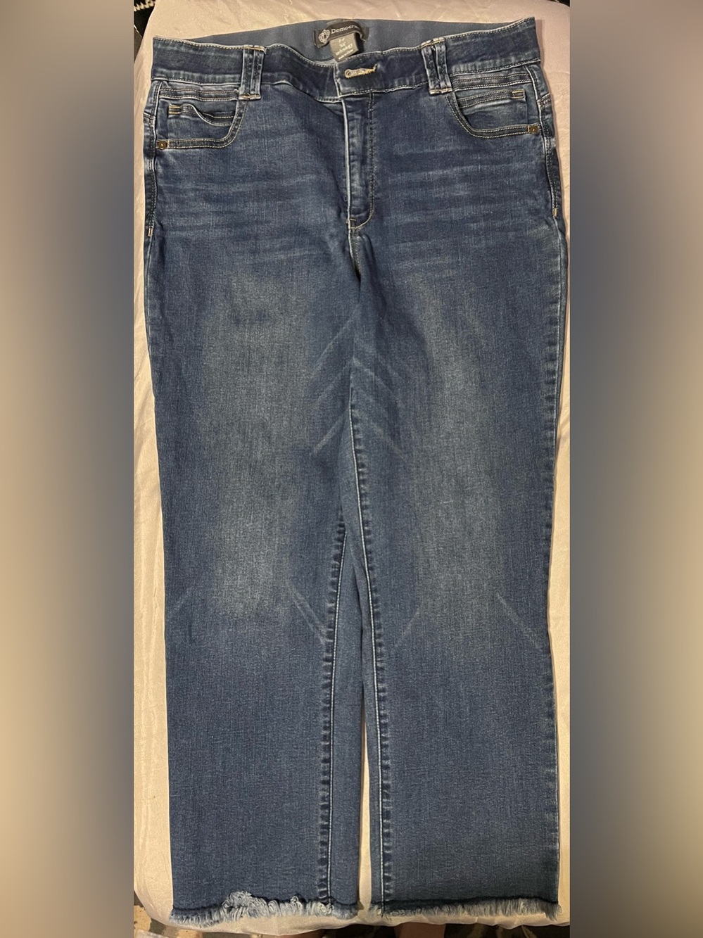 Democracy Ab Solution Jeans Size 14 Raw Hem Medium Wash Stretch